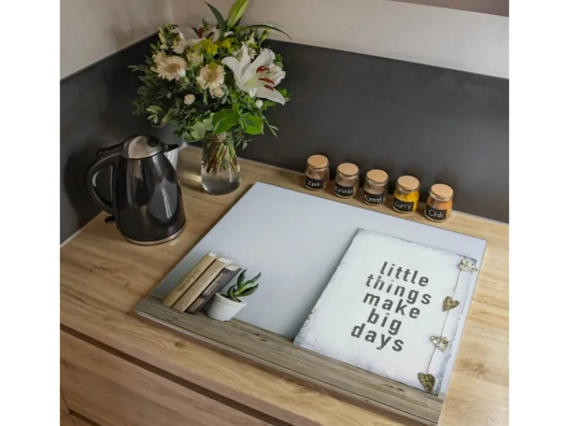 Clearance Banjado Herdabdeckplatte Glas 1 Teilig 60x52CM Schneidebrett Herdabdeckung Mit Motiv Little Things