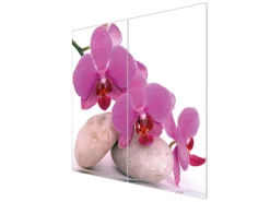 Banjado Herdabdeckplatte Glas 2 Teilig Je 30x52CM Schneidebrett Herdabdeckung Mit Motiv Orchidee< Schneidebretter|Herdabdeckungen