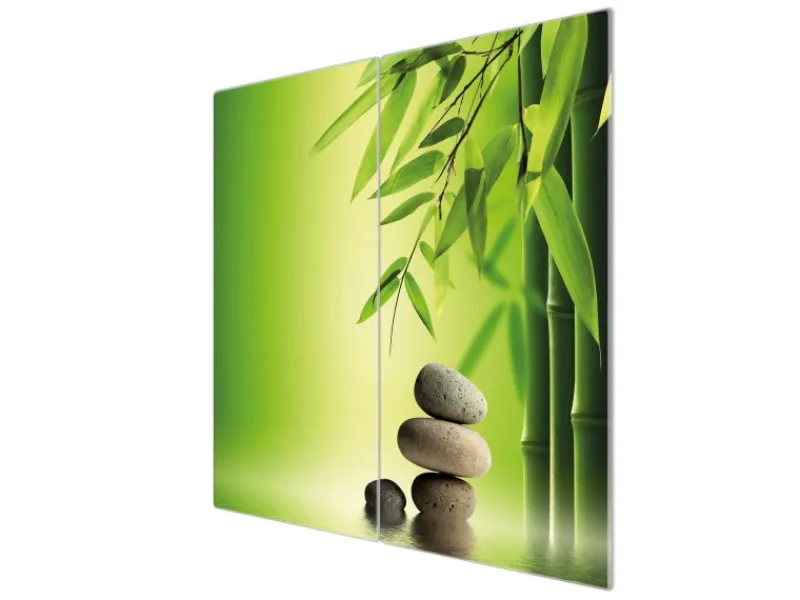 Sale Banjado Herdabdeckplatte Glas 2 Teilig Je 30x52CM Schneidebrett Herdabdeckung Mit Motiv Innere Ruhe