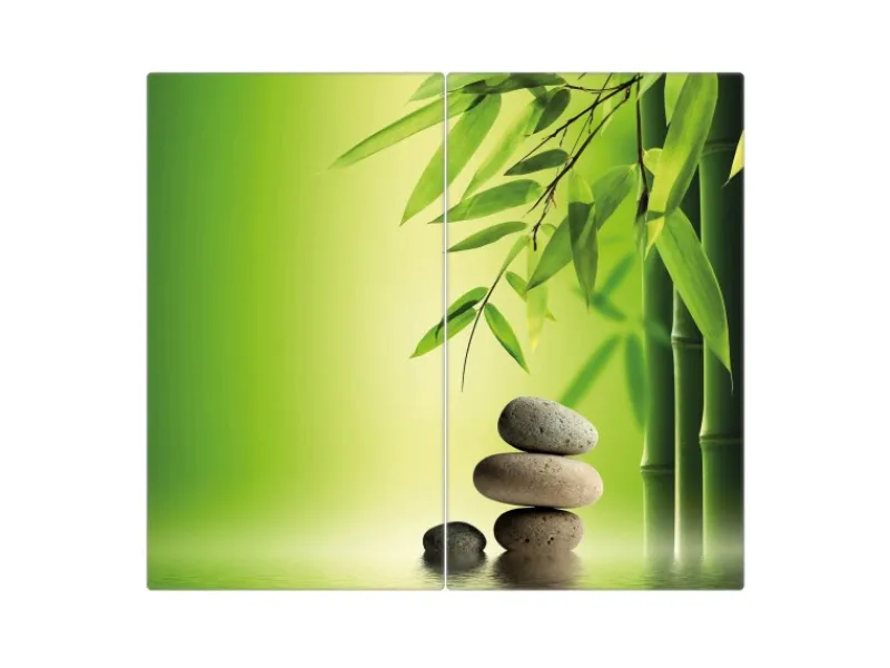 Sale Banjado Herdabdeckplatte Glas 2 Teilig Je 30x52CM Schneidebrett Herdabdeckung Mit Motiv Innere Ruhe