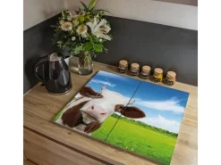 Banjado Herdabdeckplatte Glas 2 Teilig Je 30x52CM Schneidebrett Herdabdeckung Mit Motiv Pardon< Herdabdeckungen|Schneidebretter