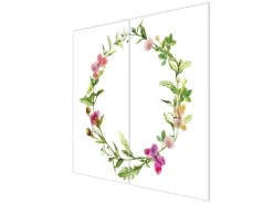 Banjado Herdabdeckplatte Glas 2 Teilig Je 30x52CM Schneidebrett Herdabdeckung Mit Motiv Aquarell Blumenring< Herde|Kochfelder