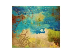 Banjado Herdabdeckplatte Glas 2 Teilig Je 30x52CM Schneidebrett Herdabdeckung Mit Motiv Patina< Schneidebretter|Herdabdeckungen