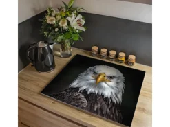 Banjado Herdabdeckplatte Glas 1 Teilig 60x52CM Schneidebrett Herdabdeckung Mit Motiv Adler< Schneidebretter|Herdabdeckungen