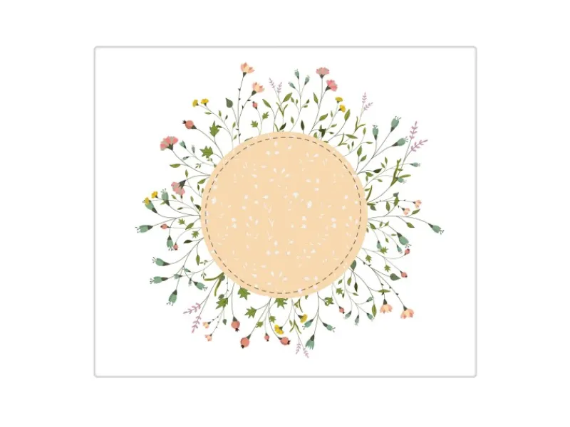 Banjado Herdabdeckplatte Glas 1 Teilig 60x52CM Schneidebrett Herdabdeckung Mit Motiv Hibiskus Kreis< Schneidebretter|Herdabdeckungen