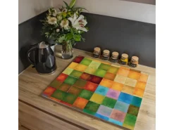 Best Banjado Herdabdeckplatte Glas 1 Teilig 60x52CM Schneidebrett Herdabdeckung Mit Motiv Farbkasten 2