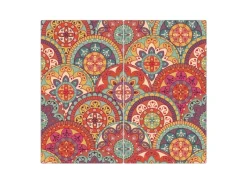Sale Banjado Herdabdeckplatte Glas 2 Teilig Je 30x52CM Schneidebrett Herdabdeckung Mit Motiv Rosetten