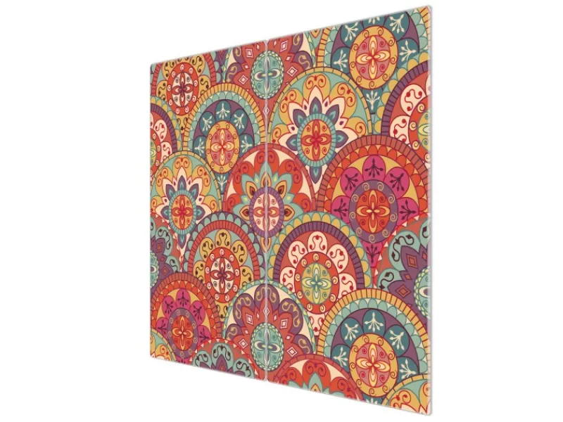 Sale Banjado Herdabdeckplatte Glas 2 Teilig Je 30x52CM Schneidebrett Herdabdeckung Mit Motiv Rosetten
