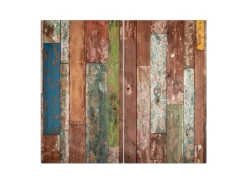 Banjado Herdabdeckplatte Glas 2 Teilig Je 30x52CM Schneidebrett Herdabdeckung Mit Motiv Buntes Holz< Schneidebretter|Kochfelder