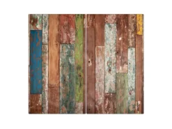 Banjado Herdabdeckplatte Glas 2 Teilig Je 30x52CM Schneidebrett Herdabdeckung Mit Motiv Buntes Holz< Schneidebretter|Kochfelder