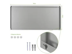 Banjado Magnettafel 78x37cm Magnetwand Silber Aus Metall Magnetpinnwand Pinnwand Inkl. 4 Magnete Motiv Beige