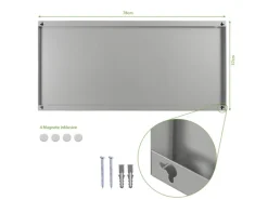 Banjado Magnettafel 78x37cm Magnetwand Silber Aus Metall Magnetpinnwand Pinnwand Inkl. 4 Magnete Motiv Beige