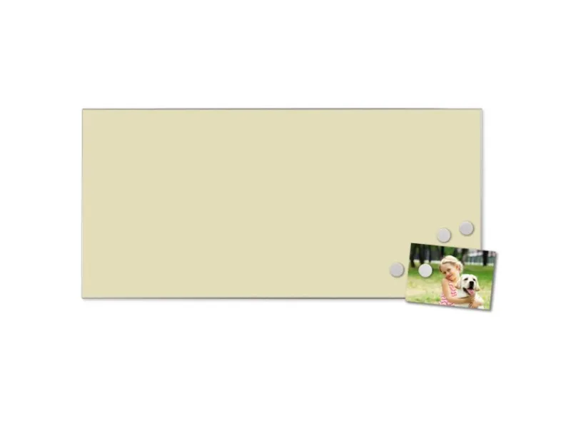 Banjado Magnettafel 78x37cm Magnetwand Silber Aus Metall Magnetpinnwand Pinnwand Inkl. 4 Magnete Motiv Beige