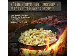 BBQ#BOSS Bratpfanne Gusseisen 31cm Gusseisenpfanne mit Doppelgriff und Ausgießer< Pfannen|Herde