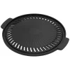 BBQ#BOSS Grillplatte aus Gusseisen 32 cm Runde Gusspfanne Gerippte Bratpfanne< Pfannen