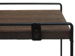 Best BERLINLODGE Wandregal HxBxT 50x35x17cm Massiv-Holz Metall Industrial 2 Regalböden Hängeregal Regal Küchenregal Dunkelbraun