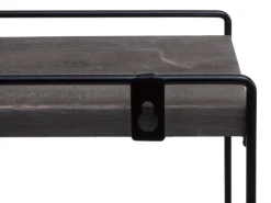 BERLINLODGE Wandregal HxBxT 50x35x17cm Massiv-Holz Metall Industrial 2 Regalböden Hängeregal Regal Küchenregal< Küchenregale