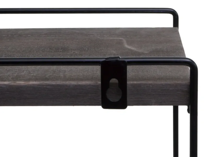 BERLINLODGE Wandregal HxBxT 50x35x17cm Massiv-Holz Metall Industrial 2 Regalböden Hängeregal Regal Küchenregal< Küchenregale