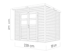 Bertilo Töpfe<Holz-Gartenhaus Felix 239 cm x 181 cm Natur FSC®