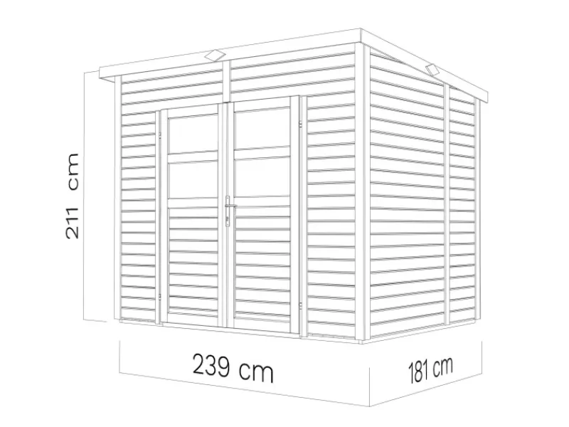 Bertilo Töpfe<Holz-Gartenhaus Felix 239 cm x 181 cm Natur FSC®