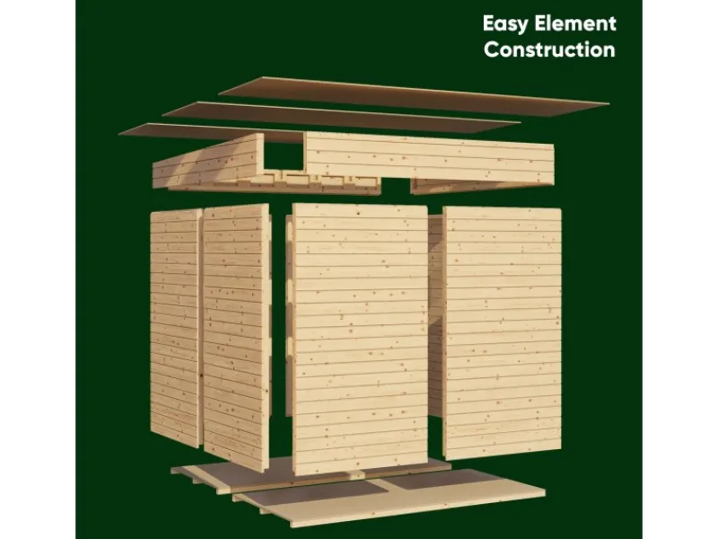 Bertilo Töpfe<Holz-Gartenhaus Felix 239 cm x 181 cm Natur FSC®