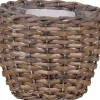 Töpfe<Übertopf aus Weide Ø 14 cm x 12 cm Grau