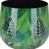 A.H.G. Übertopf Flora mit Blätterprint Ø 21 cm x 17 cm Grün-Gold< Töpfe