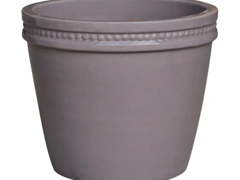 Übertopf Keramik Glasiert Grau 38 cm x 38 cm x 32 cm< Töpfe