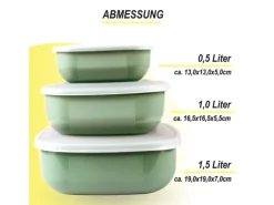 Bestgoodies Vorratsdosen 9er Set Eckig Grün 3 x 3er< Vorratsdosen
