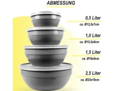 Bestgoodies Vorratsbehälter|Vorratsdosen<Vorratsdosen 4er Set Rund Grau