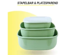Bestgoodies Vorratsbehälter|Vorratsdosen<Vorratsdosen 6er Set Eckig Grün 2 x 3er