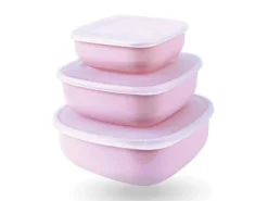 Bestgoodies Vorratsdosen|Vorratsbehälter<Vorratsdosen 3er Set Eckig Rosa