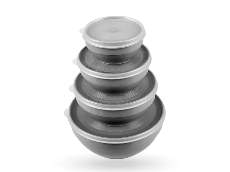 Bestgoodies Vorratsdosen 8er Set Rund Grau 2 x 4er< Vorratsdosen|Vorratsbehälter