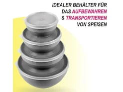 Bestgoodies Vorratsdosen 8er Set Rund Grau 2 x 4er< Vorratsdosen|Vorratsbehälter