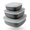 Clearance Bestgoodies Vorratsdosen 9er Set Eckig Grau 3 x 3er