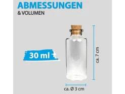 Bestlivings Fläschchen Glas mit Korken 12er Pack Mix 2 x 50ml & 4 x 10 ml & 6 x 30 ml