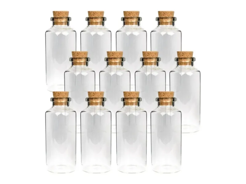 Bestlivings Geschirr<Fläschchen Glas mit Korken 30ml 12er Pack