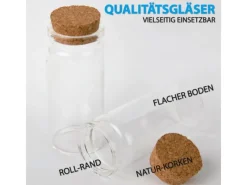 Bestlivings Fläschchen Glas mit Korken Set 50ml 16er Pack< Geschirr