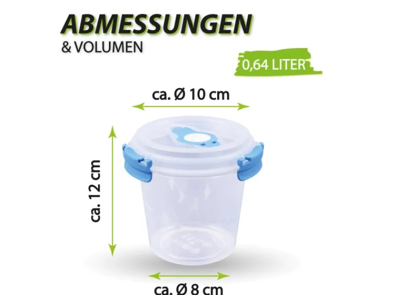Bestlivings Frischhaltebox 0,64L Joghurt Im Set Blau 1er Pack< Vorratsdosen