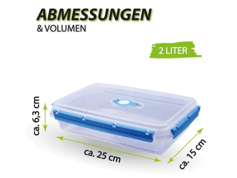 Bestlivings Vorratsbehälter|Gefrierschränke<Frischhaltebox Mit Deckel Fresh System 2 Liter Brotdose Blau