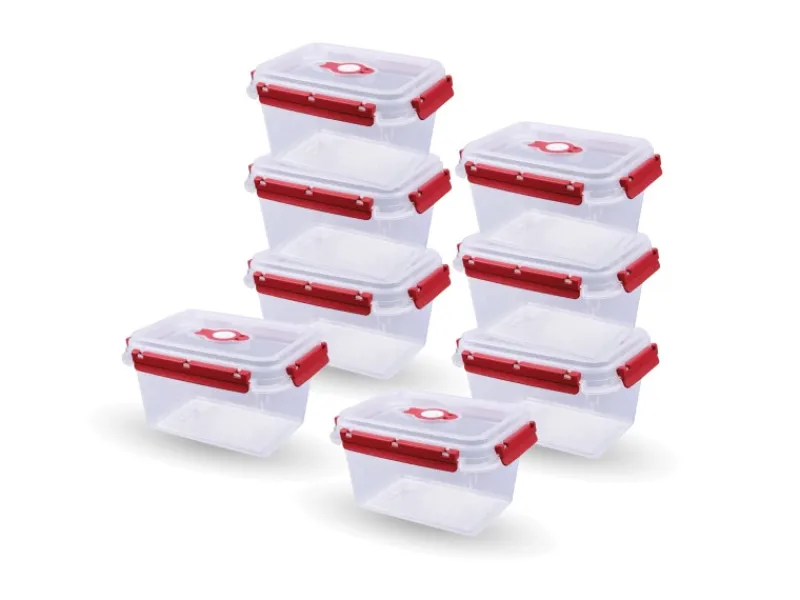 Bestlivings Frischhaltebox 1,5L Lunchbox Im Set Rot 8er Pack< Vorratsbehälter|Gefrierschränke