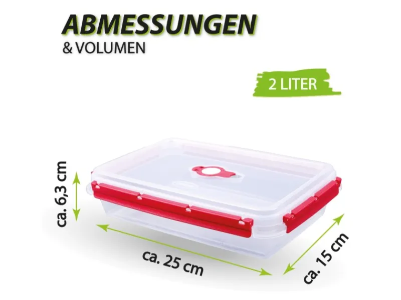 Bestlivings Frischhaltebox Mit Deckel Fresh System 2 Liter Brotdose Rot< Vorratsdosen|Vorratsbehälter
