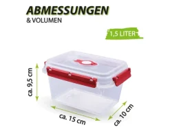 Bestlivings Vorratsdosen|Vorratsbehälter<Frischhaltebox Mit Deckel Fresh System 1,5 Liter Lunchbox Rot