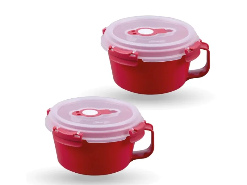 Bestlivings Vorratsbehälter<Frischhaltebox 0,85L Frühstücksschale Im Set Rot 2er Pack