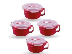 Bestlivings Vorratsdosen|Vorratsbehälter<Frischhaltebox 0,85L Frühstücksschale Im Set Rot 4er Pack