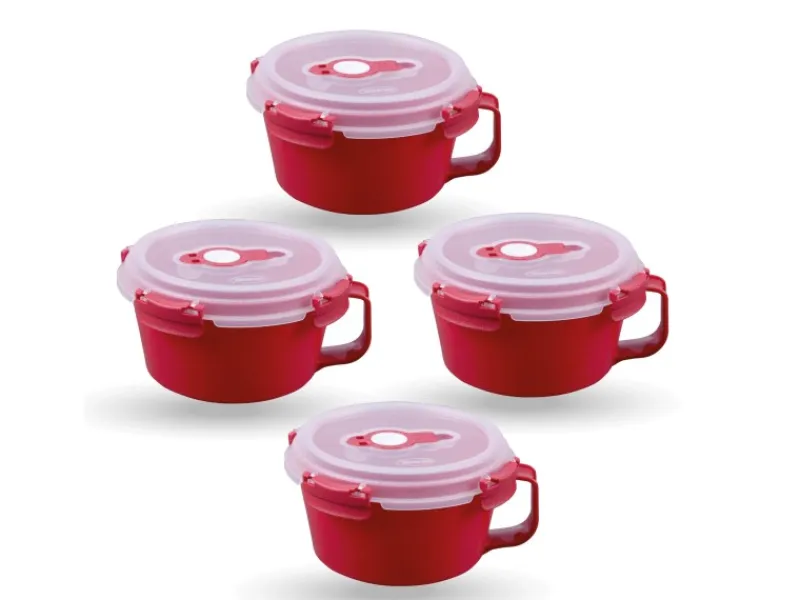 Bestlivings Vorratsdosen|Vorratsbehälter<Frischhaltebox 0,85L Frühstücksschale Im Set Rot 4er Pack