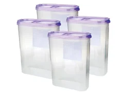 Bestlivings Vorratsdosen|Vorratsbehälter<Frischhaltebox Schüttdose 2,8 Liter 4er Pack Lila