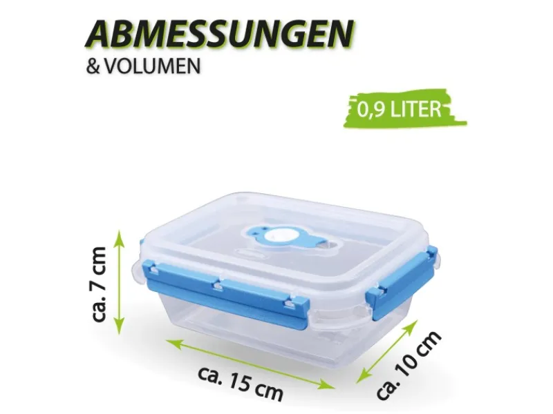 Bestlivings Vorratsdosen|Vorratsbehälter<Frischhaltebox 0,9L Lunchbox Im Set Blau 4er Pack
