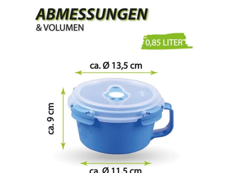 Bestlivings Frischhaltebox 0,85L Frühstücksschale Im Set Blau 8er Pack< Vorratsdosen|Vorratsbehälter