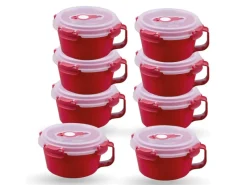 Sale Bestlivings Frischhaltebox 0,85L Frühstücksschale Im Set Rot 8er Pack